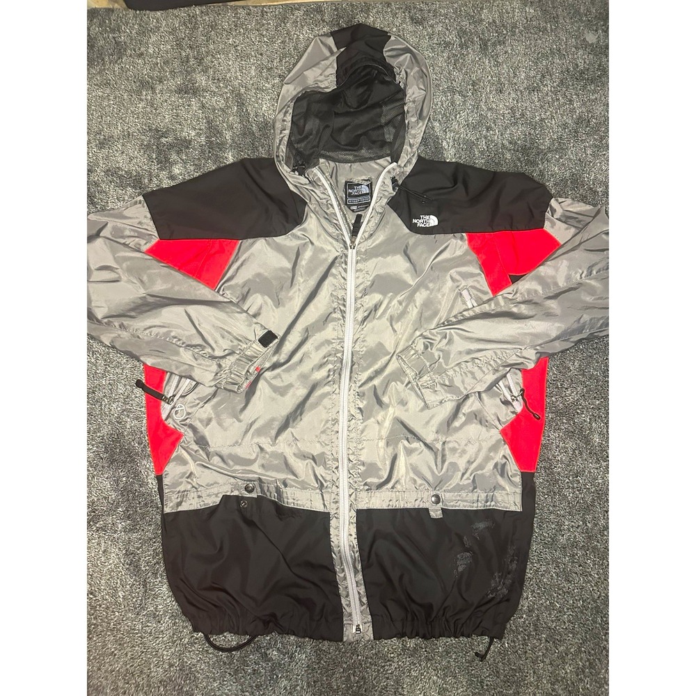 The North Face Steep Tech Jacket Mens XXL 2XL Gray Black Red Vintage TNF Hooded